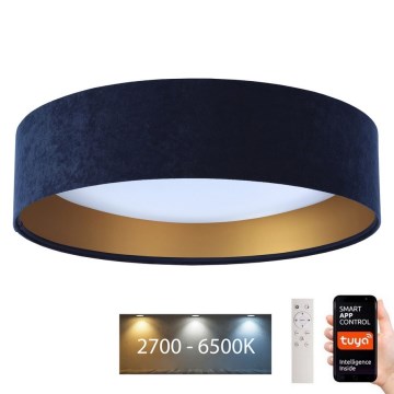 LED Димируем плафон SMART GALAXY LED/36W/230V Ø 55 см 2700-6500K Wi-Fi Tuya син/златист + дистанционно