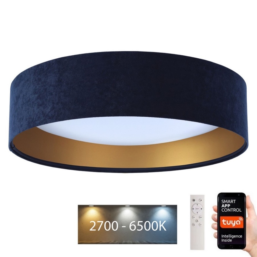 LED Димируем плафон SMART GALAXY LED/36W/230V Ø 55 см 2700-6500K Wi-Fi Tuya син/златист + дистанционно