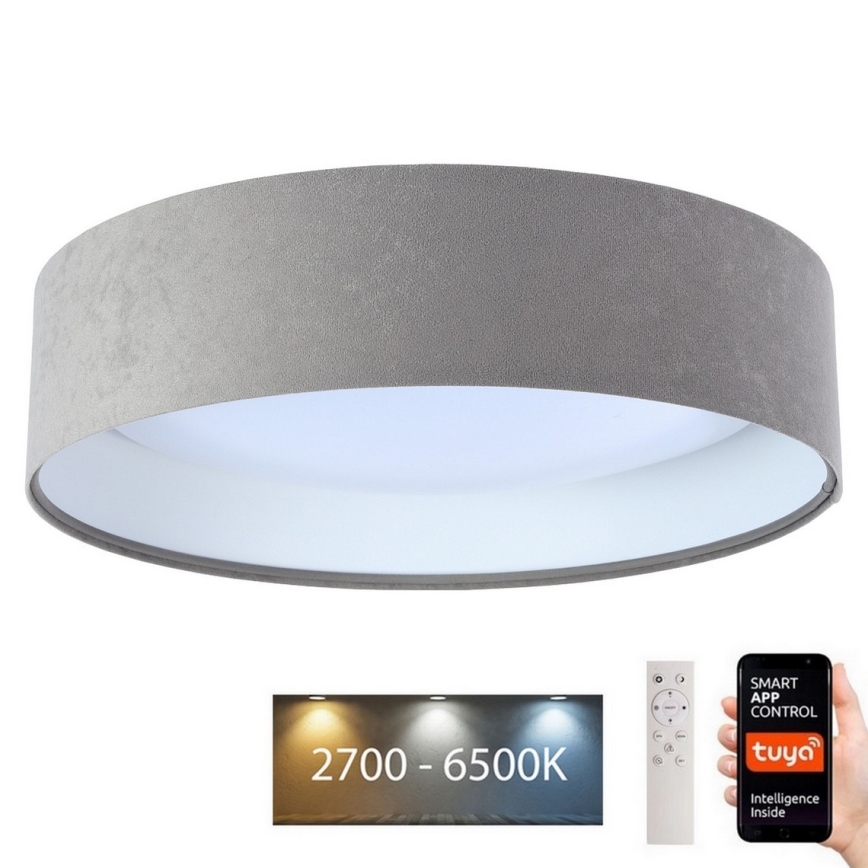 LED Димируем плафон SMART GALAXY LED/36W/230V Ø 55 см 2700-6500K Wi-Fi Tuya сив/бял + дистанционно