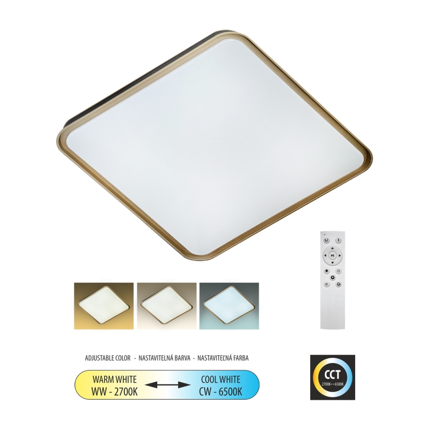 LED Димируем плафон UNA LED/60W/230V 2700-6500K 50x50 см + дистанционно управление