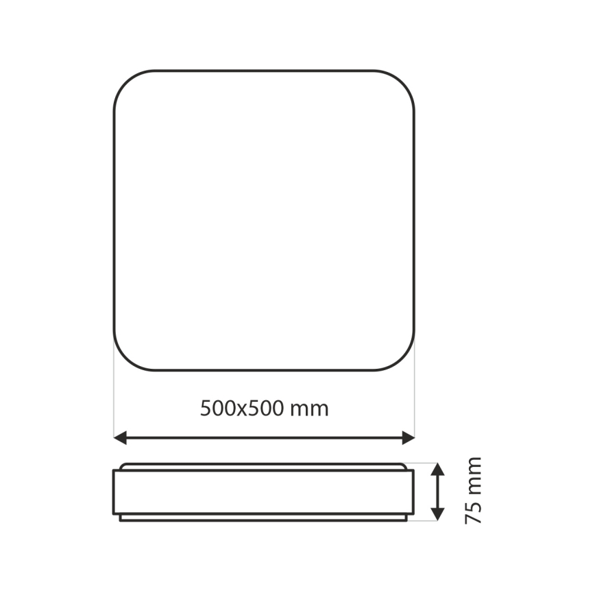 LED Димируем плафон UNA LED/60W/230V 2700-6500K 50x50 см + дистанционно управление