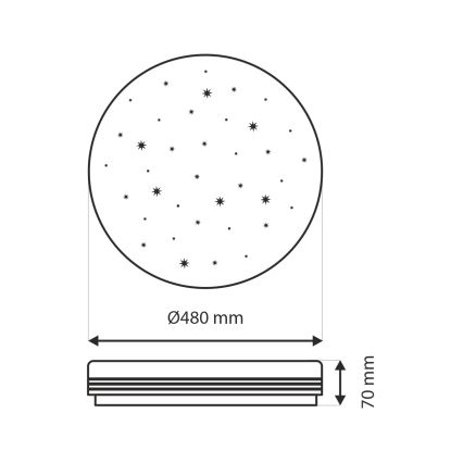 LED Димируем плафон VENTA LED/36W/230V 2700-6500K Ø 48 см + дистанционно управление