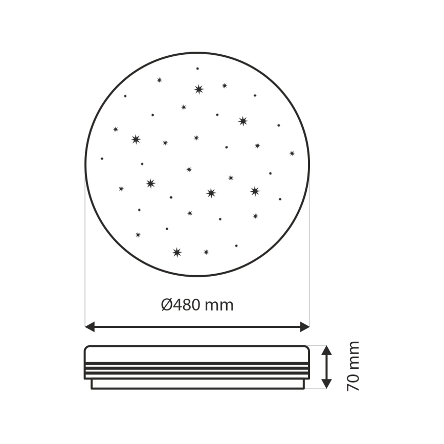 LED Димируем плафон VENTA LED/36W/230V 2700-6500K Ø 48 см + дистанционно управление