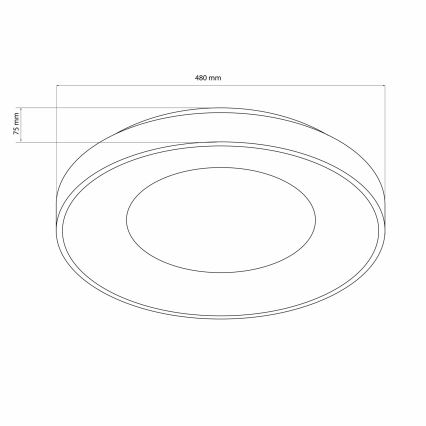 LED Димируем плафон за баня WITOLD LED/72W/230V Ø 48 см 3000-6000K IP44 + дистанционно управление