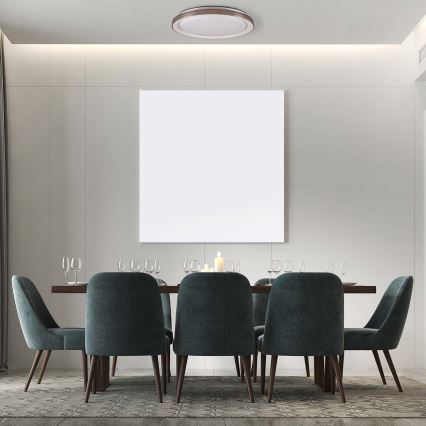 LED Димируем плафон за баня GRAŻYNA LED/72W/230V 3000-6000K Ø 51 см IP44 сив + дистанционно управление