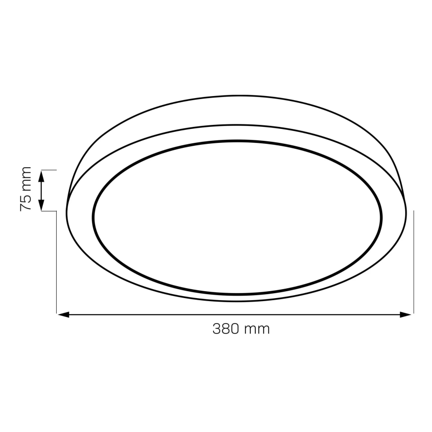 LED Димируем плафон за баня HALINA LED/48W/230V 3000-6000K Ø 38 см IP44 черен + дистанционно управление
