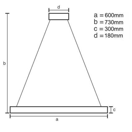 LED Димируем кристален полилей na tyči LED/80W/230V 3000-6500K златист + дистанционно управление