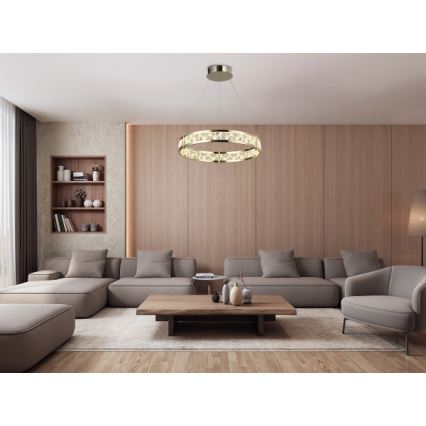 LED димируем кристален полилей на кабел ENRIQUE LED/55W//230V 3000-6000K пр. 80 см + дистанционно управление