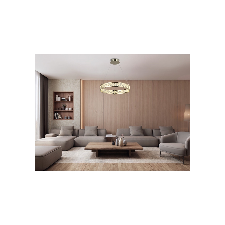 LED димируем кристален полилей на кабел ENRIQUE LED/55W//230V 3000-6000K пр. 80 см + дистанционно управление