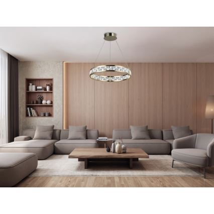 LED димируем кристален полилей на кабел ENRIQUE LED/55W//230V 3000-6000K пр. 80 см + дистанционно управление