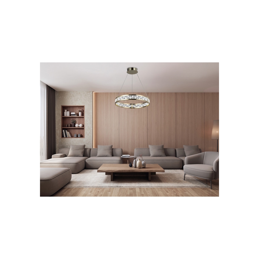 LED димируем кристален полилей на кабел ENRIQUE LED/55W//230V 3000-6000K пр. 80 см + дистанционно управление