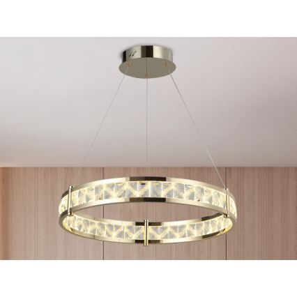 LED димируем кристален полилей на кабел ENRIQUE LED/55W//230V 3000-6000K пр. 80 см + дистанционно управление