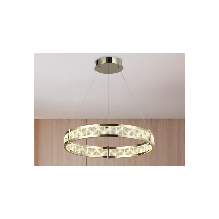 LED димируем кристален полилей на кабел ENRIQUE LED/55W//230V 3000-6000K пр. 80 см + дистанционно управление