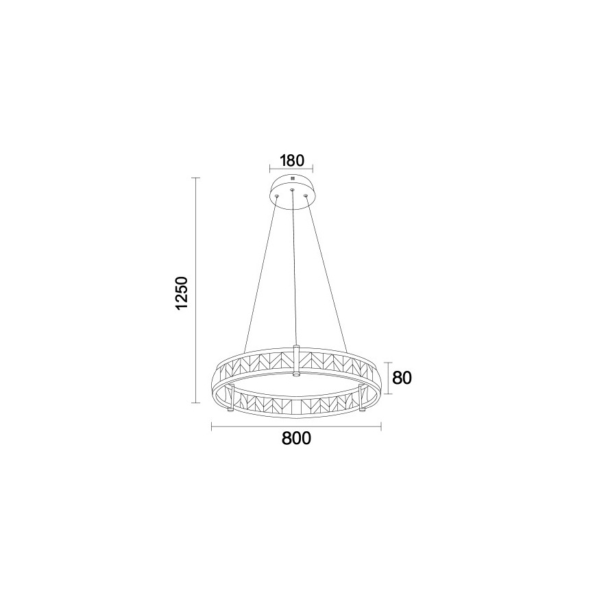 LED димируем кристален полилей на кабел ENRIQUE LED/55W//230V 3000-6000K пр. 80 см + дистанционно управление