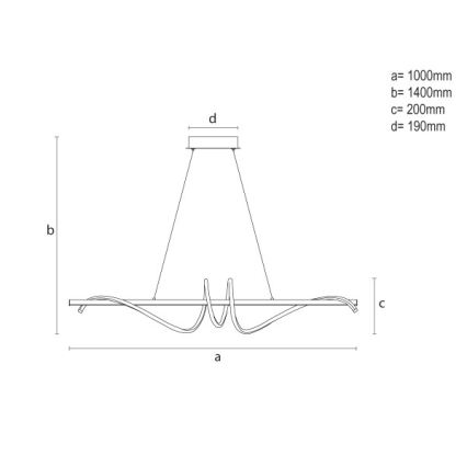LED Димируем полилей на кабел LED/50W/230V 3000-6500K 100 cm + дистанционно управление