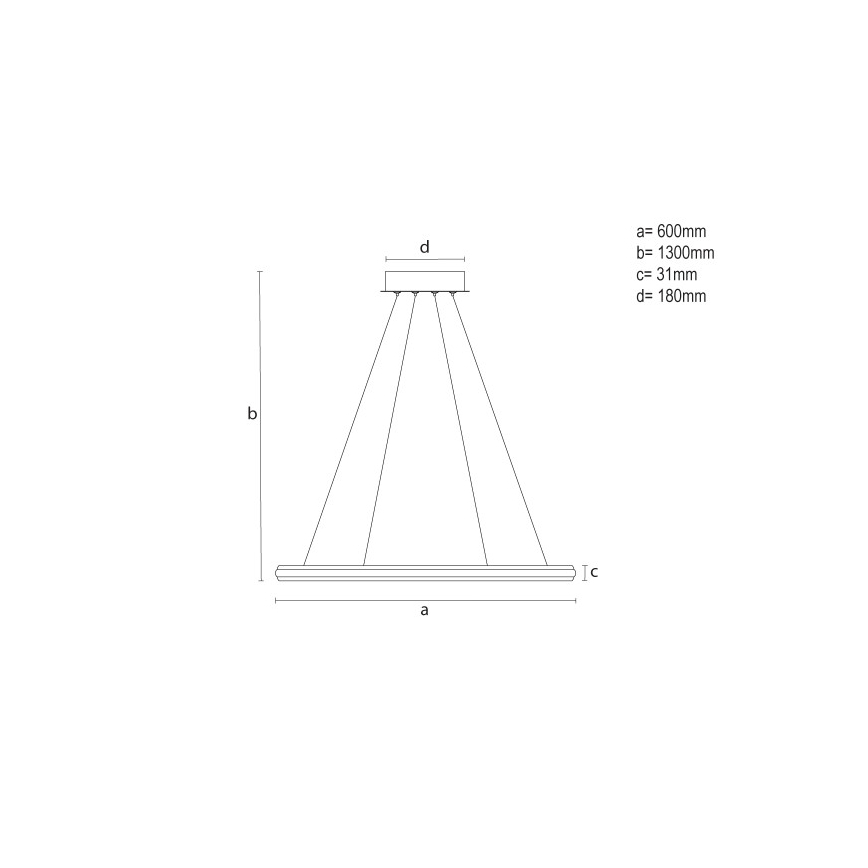 Светодиоден полилей с регулируема яркост на кабел LED/55W/230V 3000-6500K Ø 60 cm + дистанционно управление