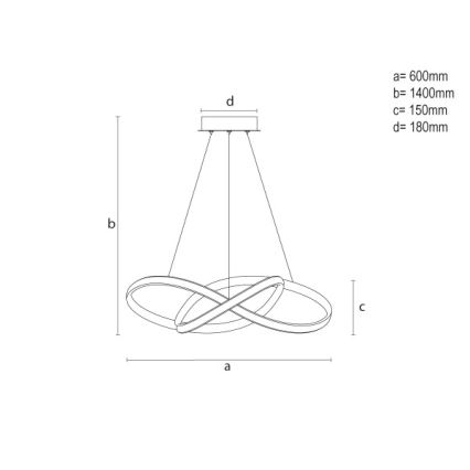 LED димируем висящ полилей на кабел LED/85W/230V 3000-6500K Ø 60 см + с дистанционно управление