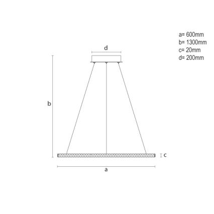 Димируем LED полилей на кабел LED/90W/230V 3000-6500K диам. 60 см + дистанционно управление