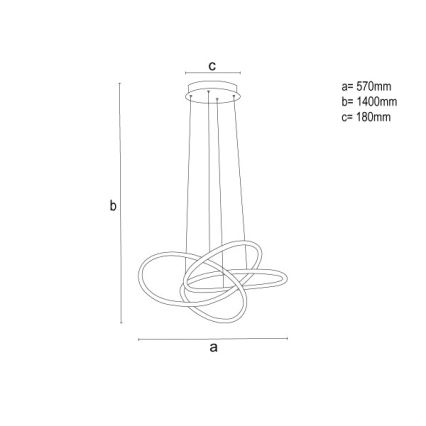 Димируем LED полилей на кабел LED/95W/230V 3000–6500K Ø 57 cm + дистанционно управление
