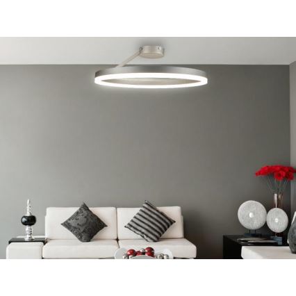 LED Димируем полилей за повърхностен монтаж LED/40W/230V 3000-6500K матов хром + дистанционно управление