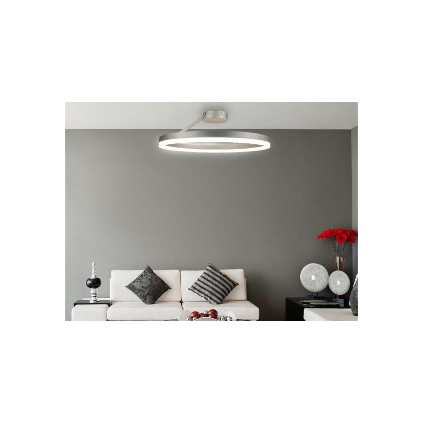 LED Димируем полилей за повърхностен монтаж LED/40W/230V 3000-6500K матов хром + дистанционно управление