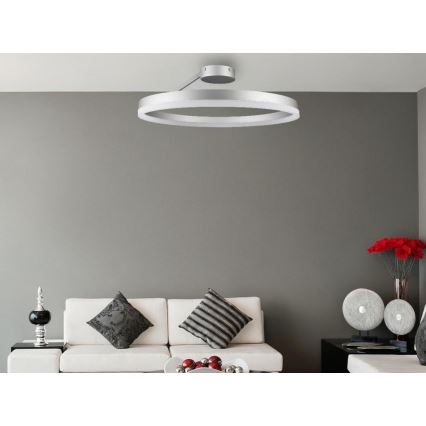 LED Димируем полилей за повърхностен монтаж LED/40W/230V 3000-6500K матов хром + дистанционно управление
