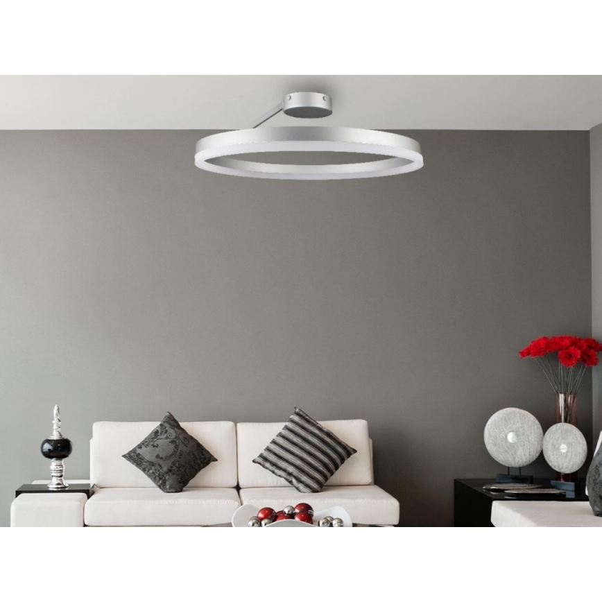 LED Димируем полилей за повърхностен монтаж LED/40W/230V 3000-6500K матов хром + дистанционно управление