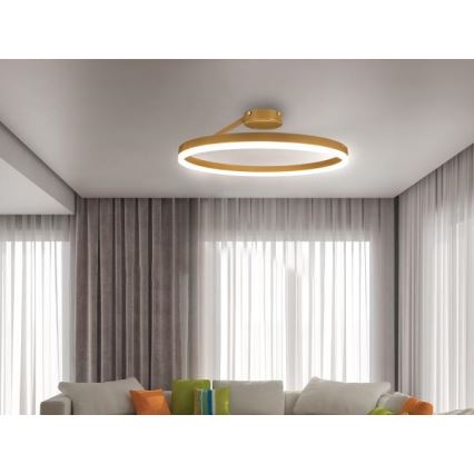 LED Димируем полилей за повърхностен монтаж LED/40W/230V 3000-6500K златист + дистанционно управление