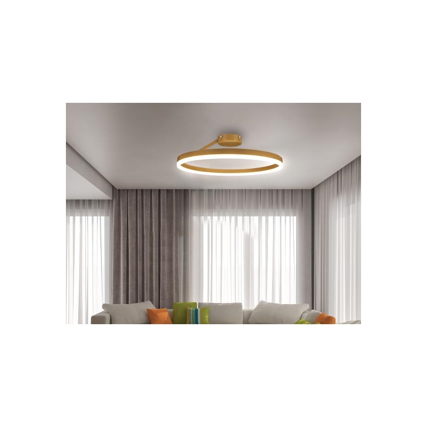 LED Димируем полилей за повърхностен монтаж LED/40W/230V 3000-6500K златист + дистанционно управление