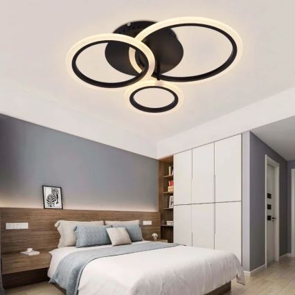 LED Димируем полилей за повърхностен монтаж LED/40W/230V 3000-6500K черен + дистанционно управление