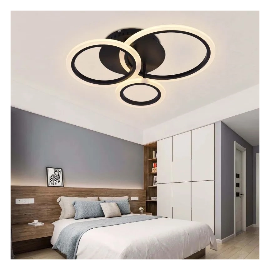 LED Димируем полилей за повърхностен монтаж LED/40W/230V 3000-6500K черен + дистанционно управление