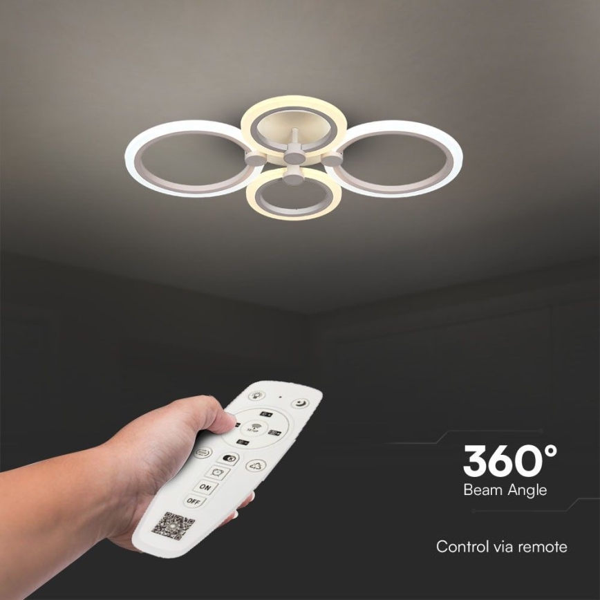 LED Димируем полилей за повърхностен монтаж LED/45W/230V 3000-6500K + дистанционно управление