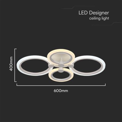 LED Димируем полилей за повърхностен монтаж LED/45W/230V 3000-6500K + дистанционно управление