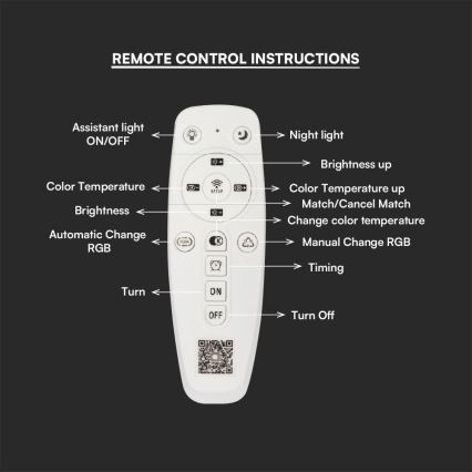 LED Димируем полилей за повърхностен монтаж LED/70W/230V 3000-6500K + дистанционно управление
