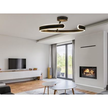 LED Димируем полилей за повърхностен монтаж LED/72W/230V 3000-6500K черен + дистанционно управление