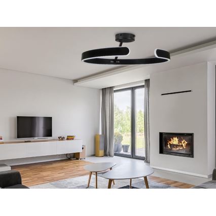 LED Димируем полилей за повърхностен монтаж LED/72W/230V 3000-6500K черен + дистанционно управление