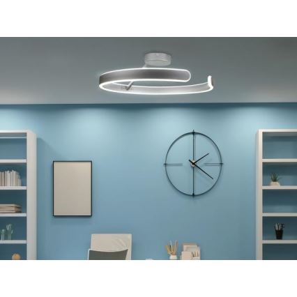 LED Димируем полилей за повърхностен монтаж LED/72W/230V 3000-6500K матов хром + дистанционно управление