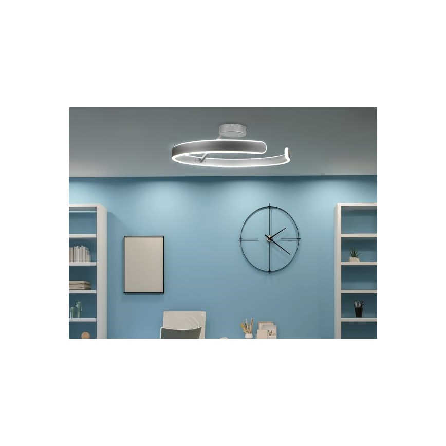 LED Димируем полилей за повърхностен монтаж LED/72W/230V 3000-6500K матов хром + дистанционно управление