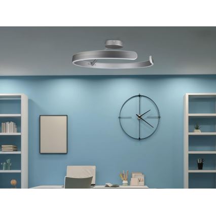 LED Димируем полилей за повърхностен монтаж LED/72W/230V 3000-6500K матов хром + дистанционно управление