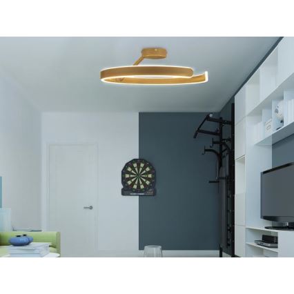 LED Димируем полилей за повърхностен монтаж LED/72W/230V 3000-6500K златист + дистанционно управление