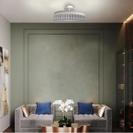 LED Димируем кристален полилей за повърхностен монтаж LED/75W/230V 3000-6500K бял + дистанционно управление