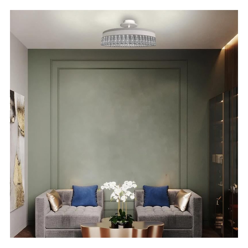 LED Димируем кристален полилей за повърхностен монтаж LED/75W/230V 3000-6500K бял + дистанционно управление