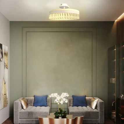 LED Димируем кристален полилей за повърхностен монтаж LED/75W/230V 3000-6500K бял + дистанционно управление