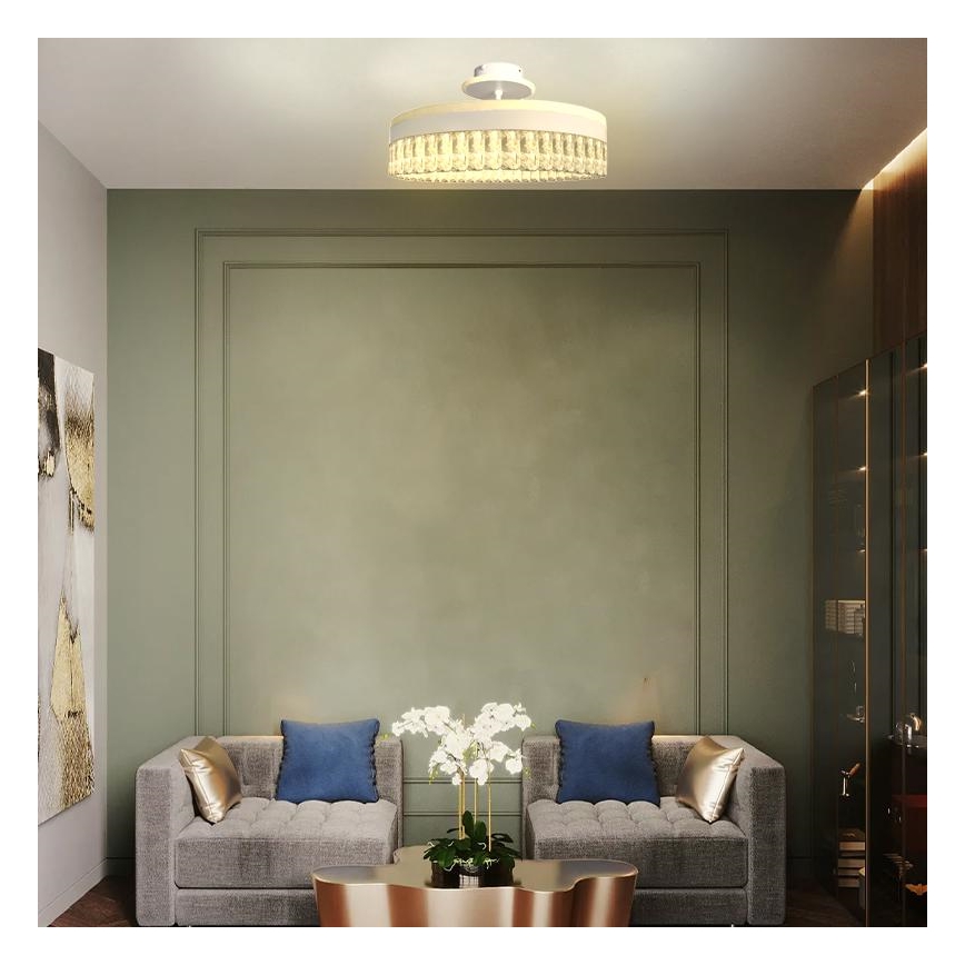 LED Димируем кристален полилей за повърхностен монтаж LED/75W/230V 3000-6500K бял + дистанционно управление