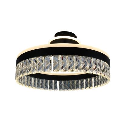 LED Димируем кристален полилей за повърхностен монтаж LED/75W/230V 3000-6500K черен + дистанционно управление