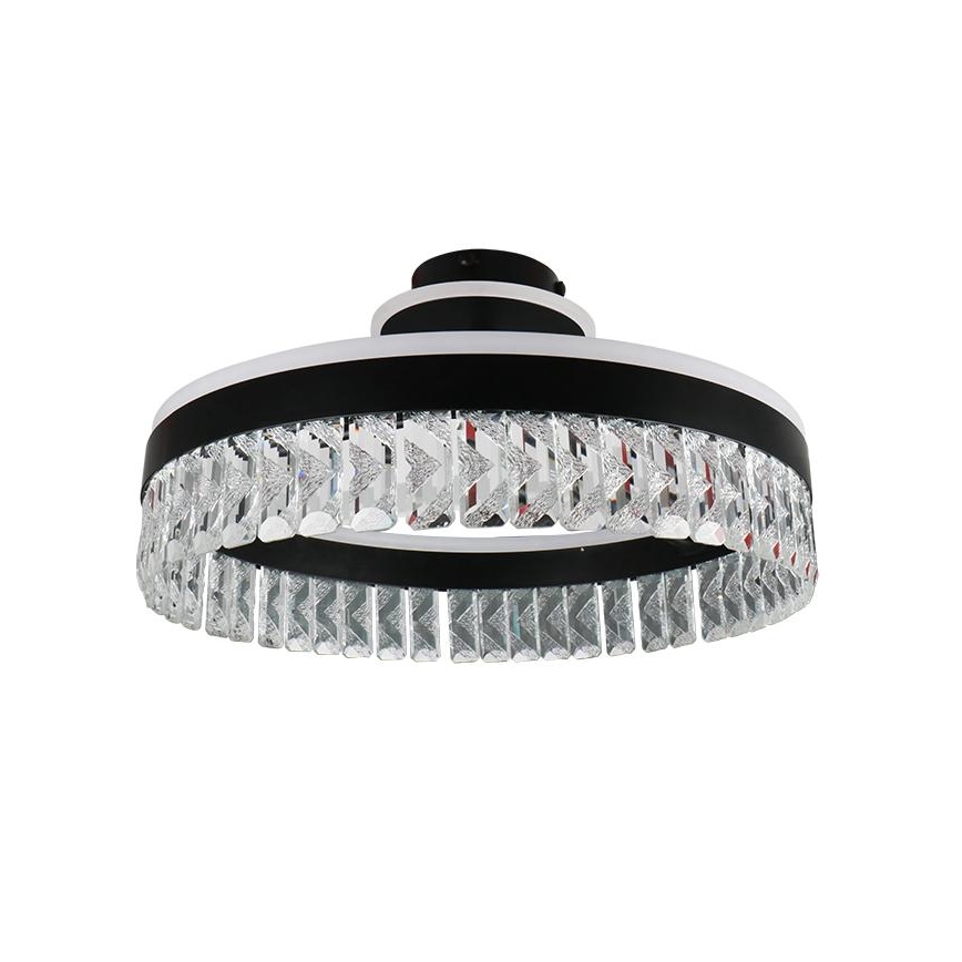 LED Димируем кристален полилей за повърхностен монтаж LED/75W/230V 3000-6500K черен + дистанционно управление