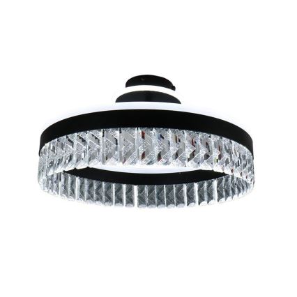 LED Димируем кристален полилей за повърхностен монтаж LED/75W/230V 3000-6500K черен + дистанционно управление