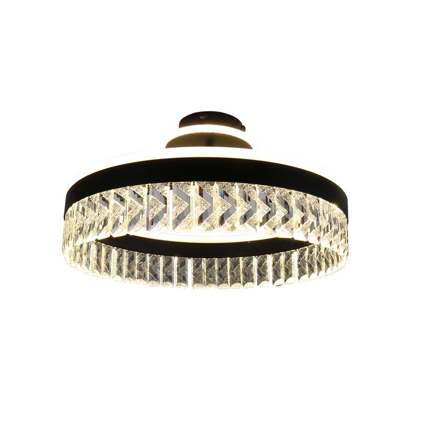 LED Димируем кристален полилей за повърхностен монтаж LED/75W/230V 3000-6500K черен + дистанционно управление