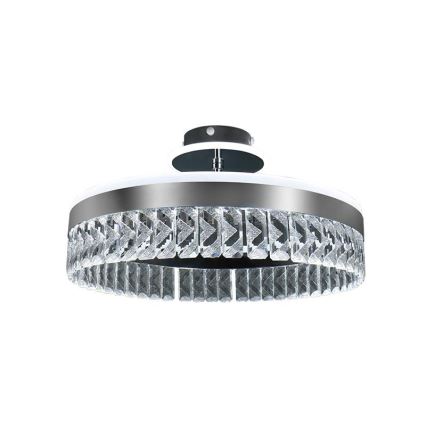 LED Димируем кристален полилей за повърхностен монтаж LED/75W/230V 3000-6500K матов хром + дистанционно управление