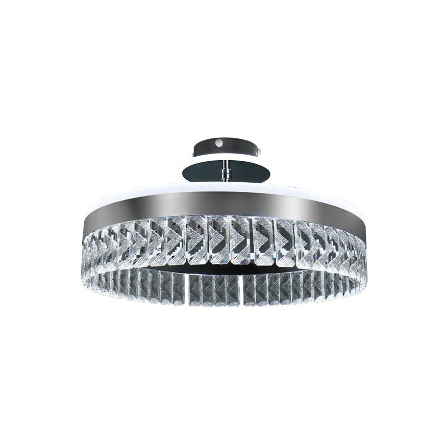 LED Димируем кристален полилей за повърхностен монтаж LED/75W/230V 3000-6500K матов хром + дистанционно управление